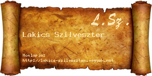 Lakics Szilveszter névjegykártya