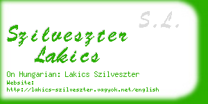 szilveszter lakics business card